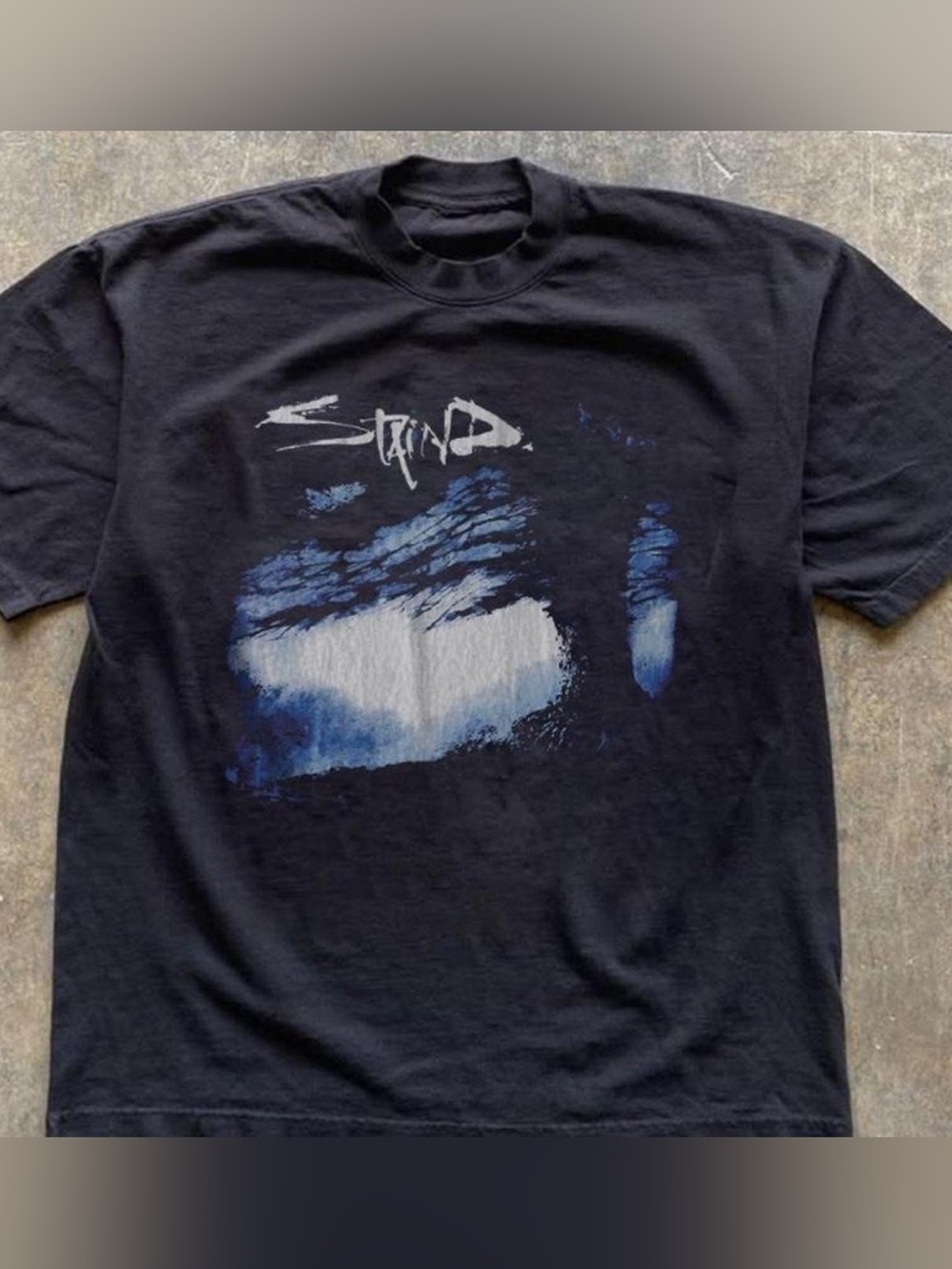 Gildan Black Short-Sleeve Tee with Blue Graphic